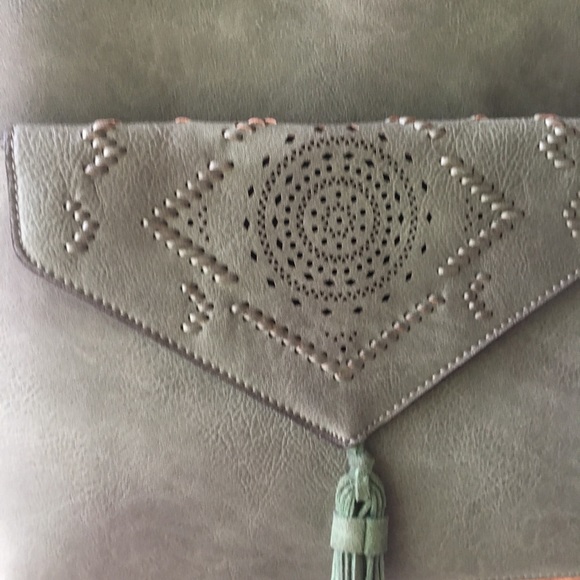 New! Anthropologie Tote and clutch combo in sage. - Picture 3 of 8